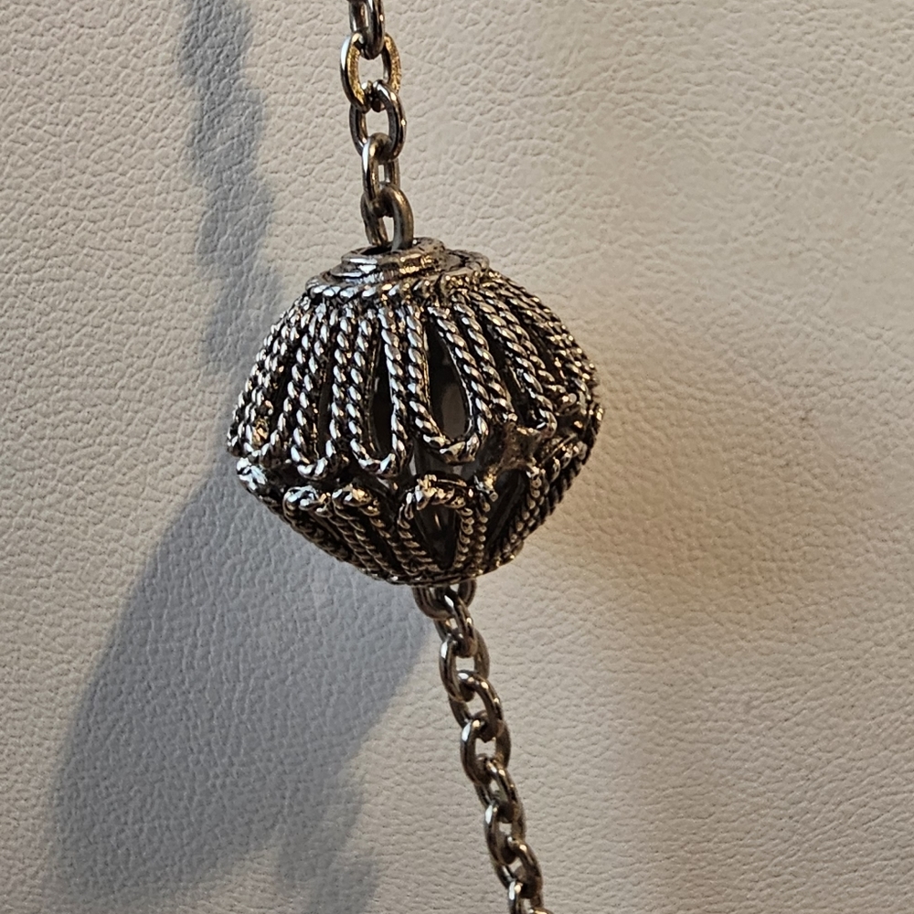 VINTAGE NATURAL BUTTERSCOTCH & EGG YOLK AMBER FILIGREE NECKLACE. - Picture 7 of 10